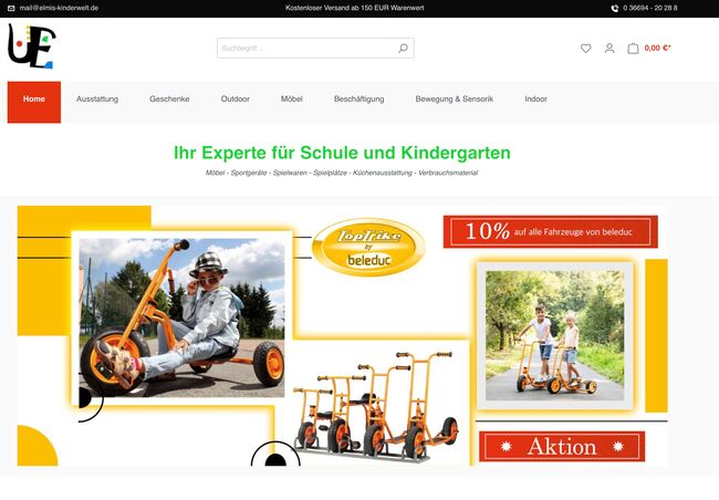 Onlineshop Erstellung für Elmis Kinderwelt