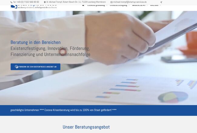 Webdesign für startup services