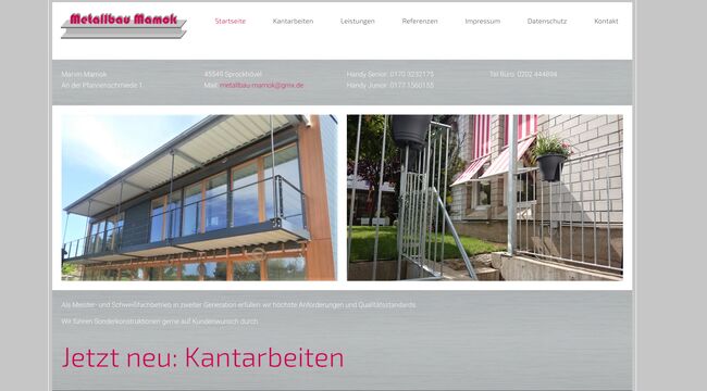 Website Erstellung für Metallbau Mamok