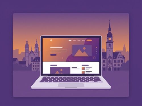 Laptop in Gera symbolisiert Webdesign