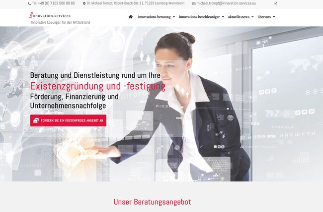 Webdesign für innovation services