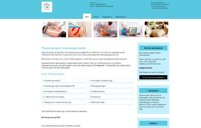 Webseieten-Erstellung für eine Physiotherapie