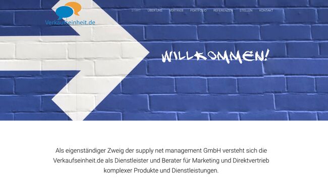 Erstellung einer Webseite für Supply Net Management