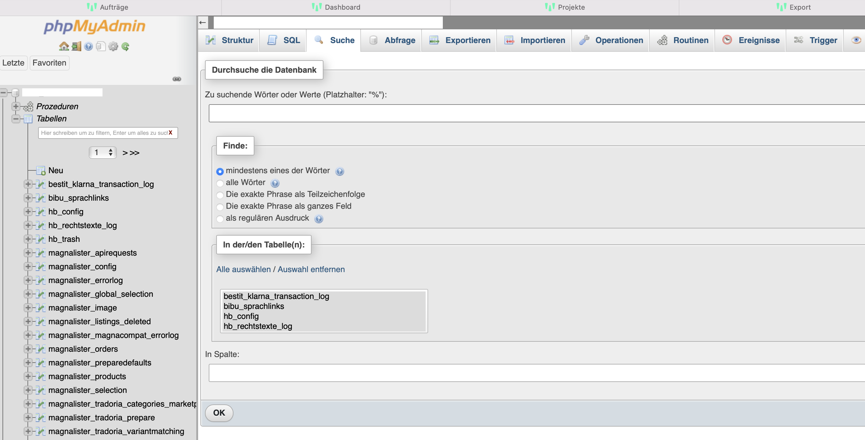 Shopware Datenbank
